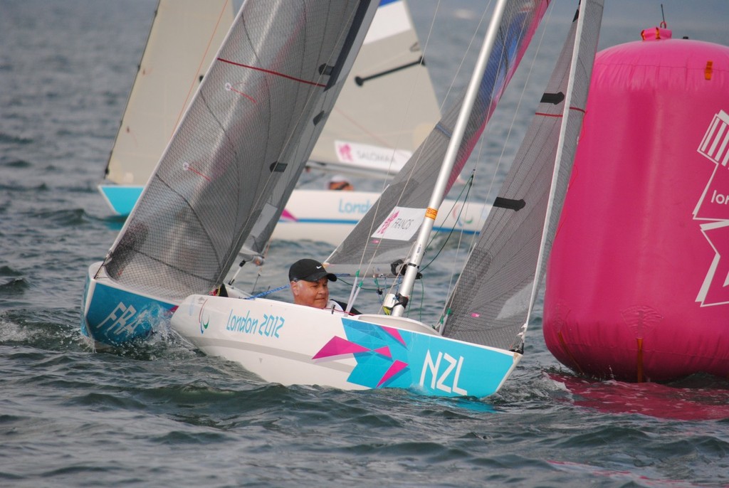 Paul Francis negotiates a mark on Portland Harbour - Paralympics, Day 4 © David Staley - IFDS 